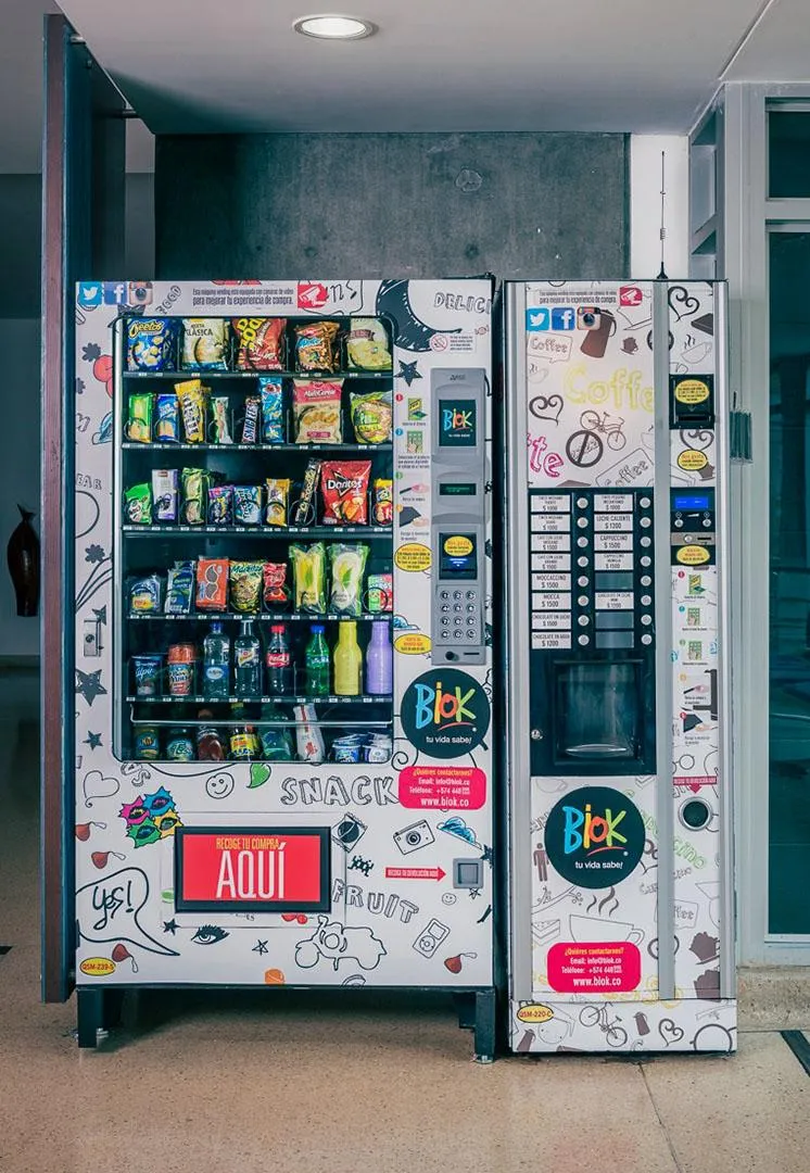 Máquinas de snacks y de café Biok instaladas en una empresa